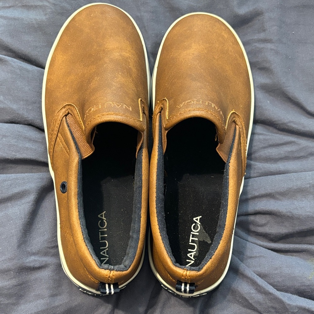 Nautica Boys Tan Slip-On Loafers